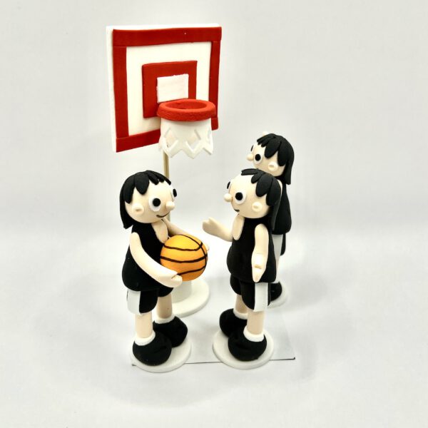 Basketballkorb mit Spielern Set